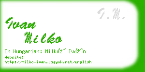 ivan milko business card